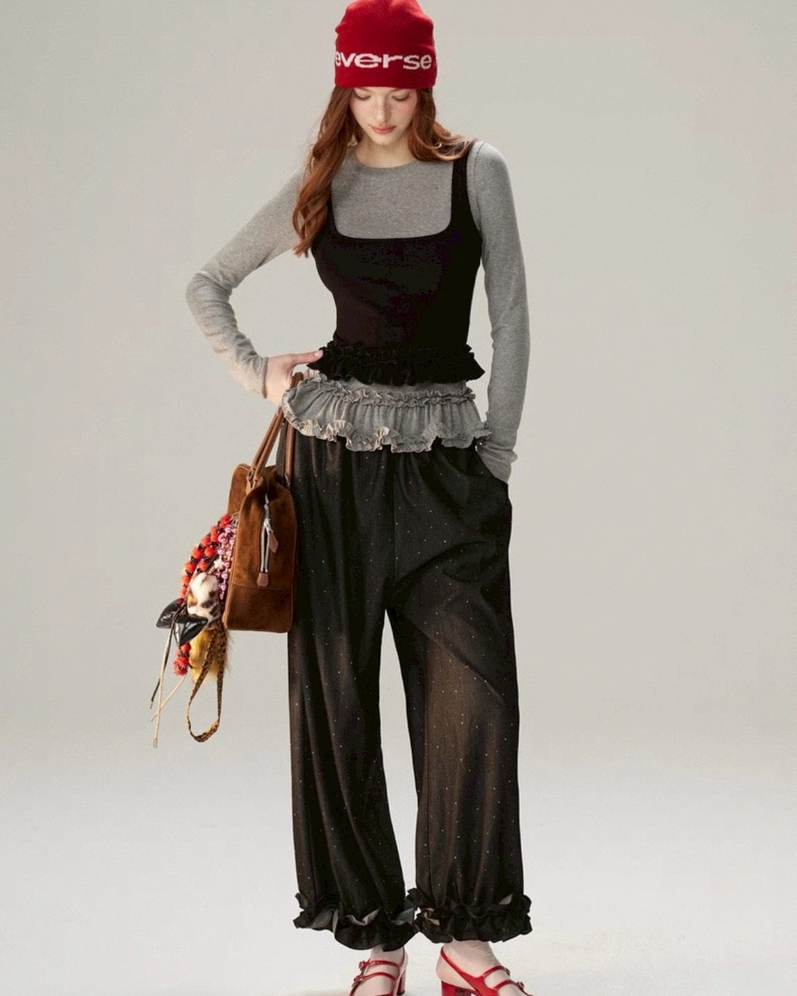 レイヤードフリルトップス