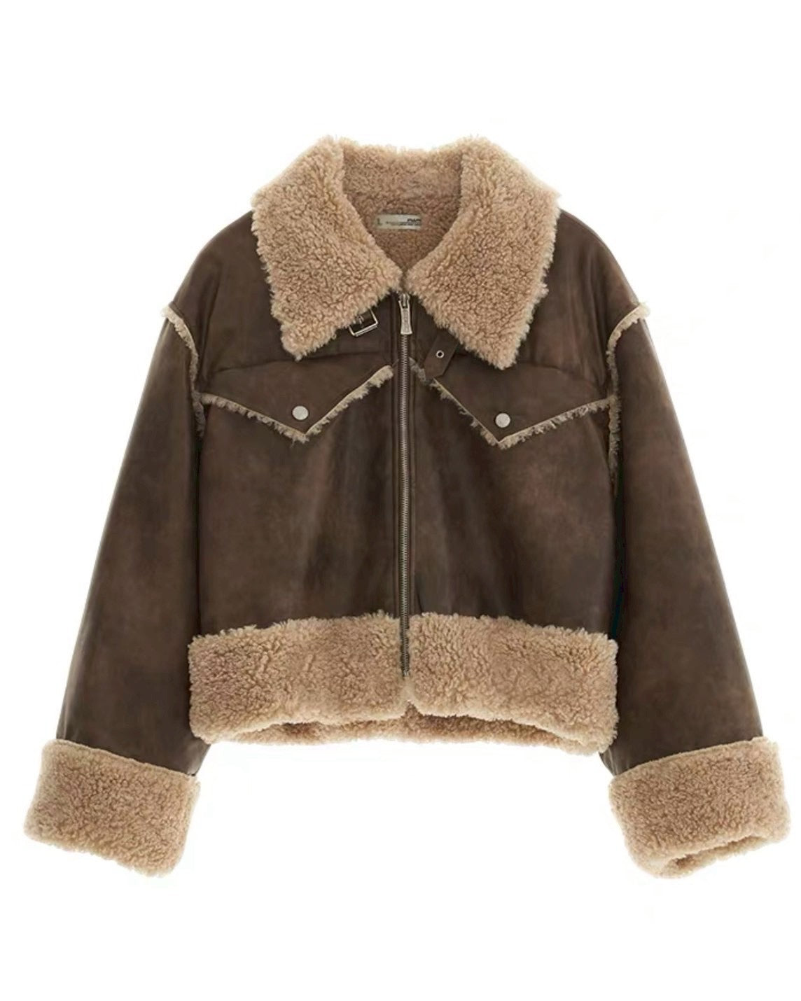 フェイクレザー&ボアジャケット