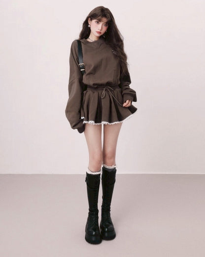 ウエストリボンミニワンピース