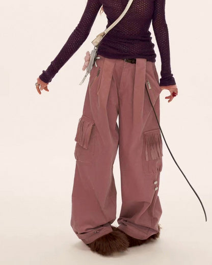 ポケット付きタックパンツ