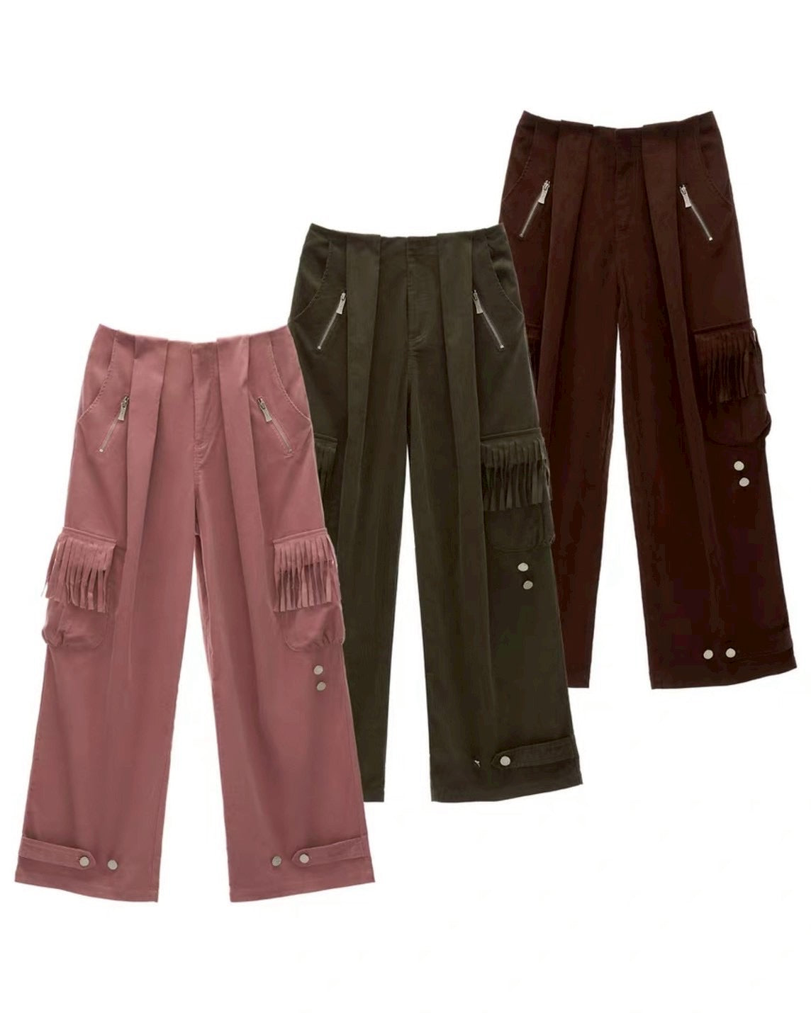 ポケット付きタックパンツ