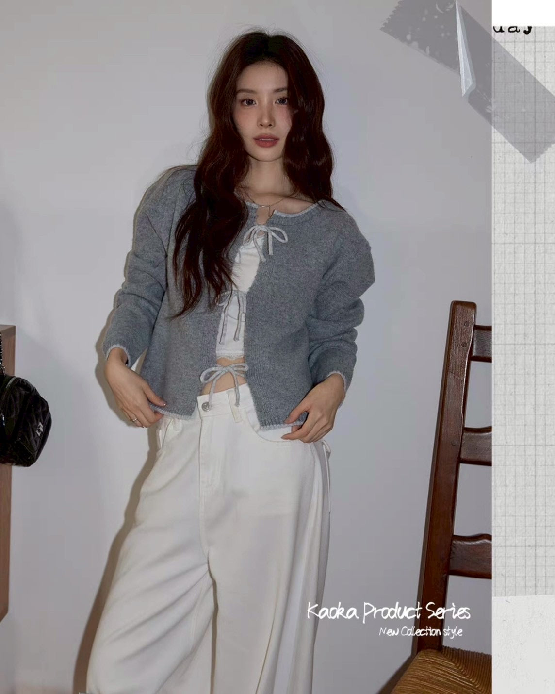 front ribbon cardigan