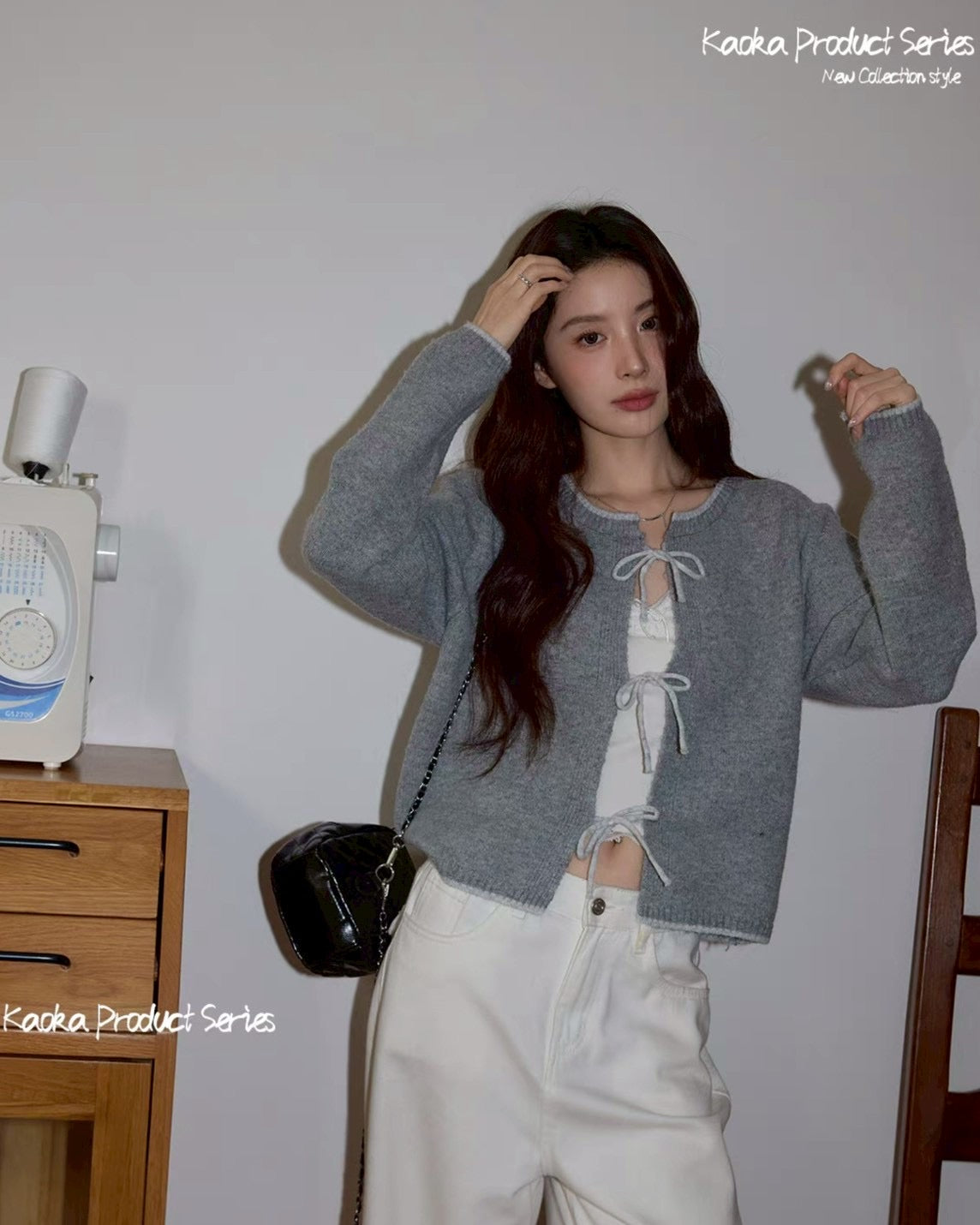 front ribbon cardigan