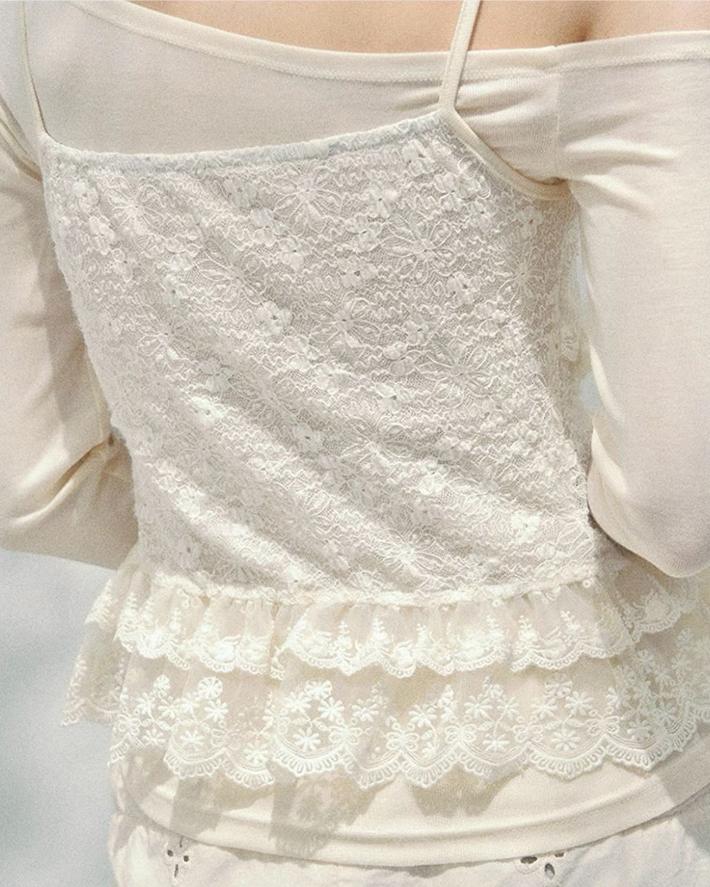 frill lace off shoulder