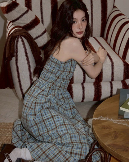 Check long dress