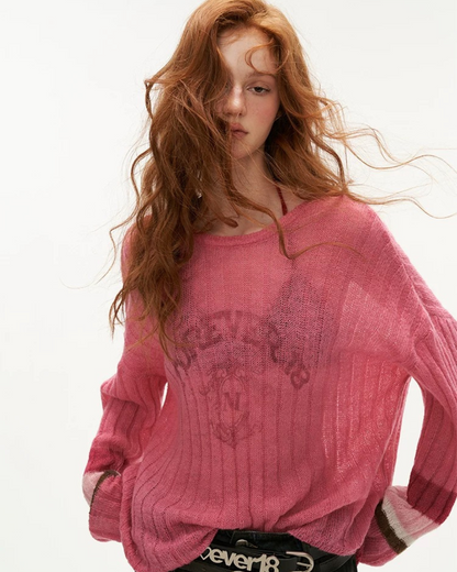 0 sleeve logo sweater