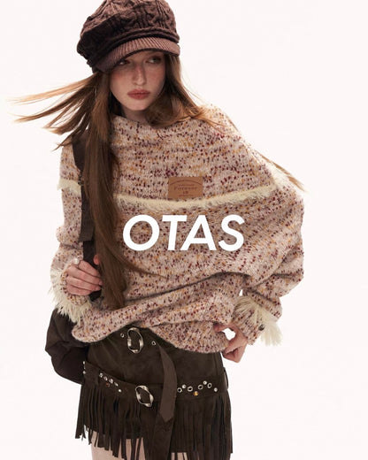 オフショルルーズニット