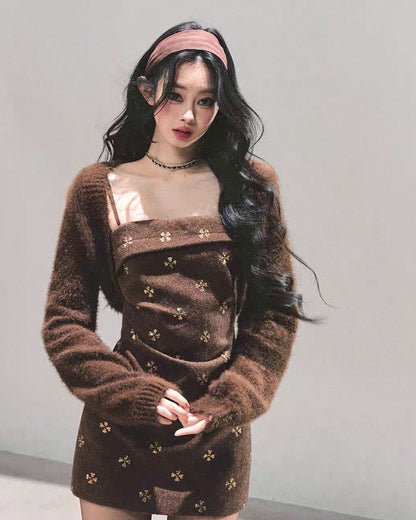 キャミワンピ&カーディガン