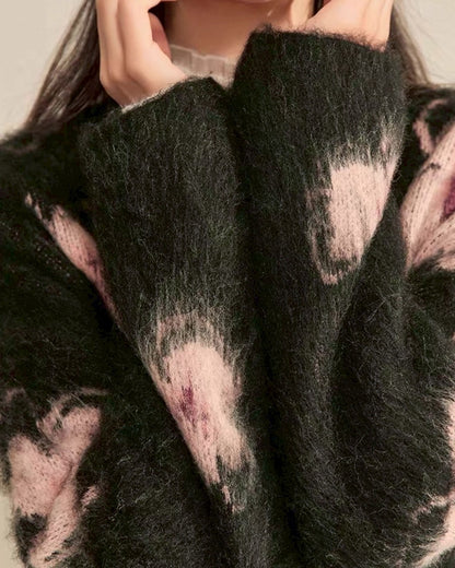 花柄Vネックカーディガン