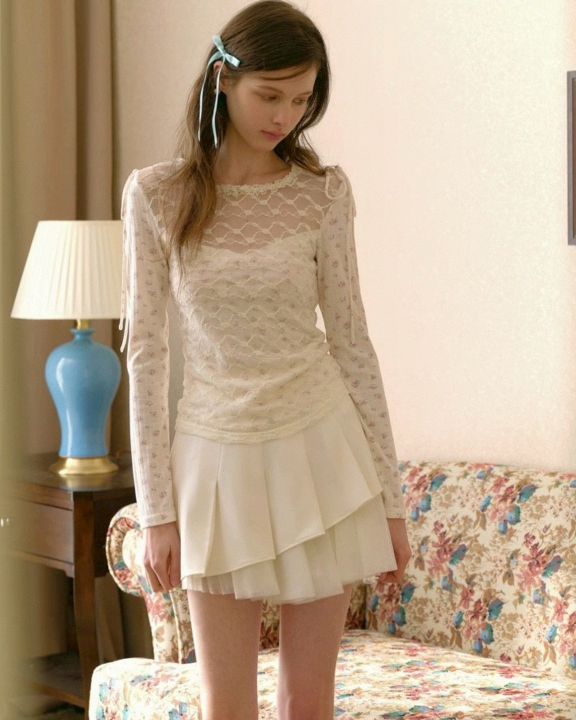 feminine see-through tops