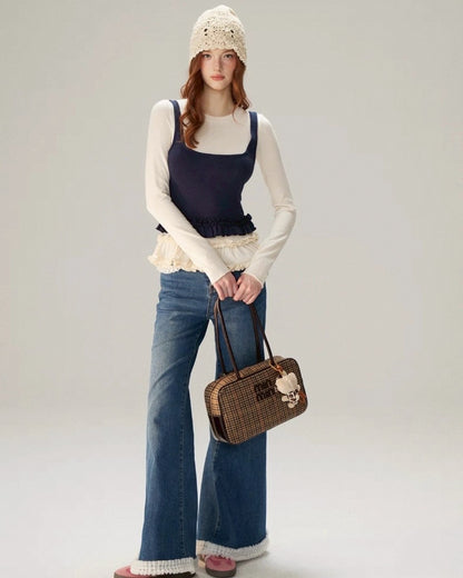 レイヤードフリルトップス