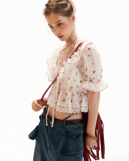 Petite Rose Sheer Top