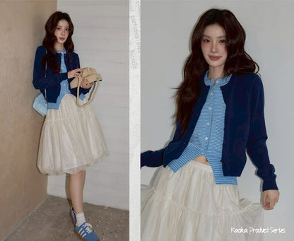 fake layered cardigan