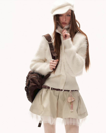 ふんわりリブニットジャケット