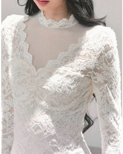 レースフリルワンピース