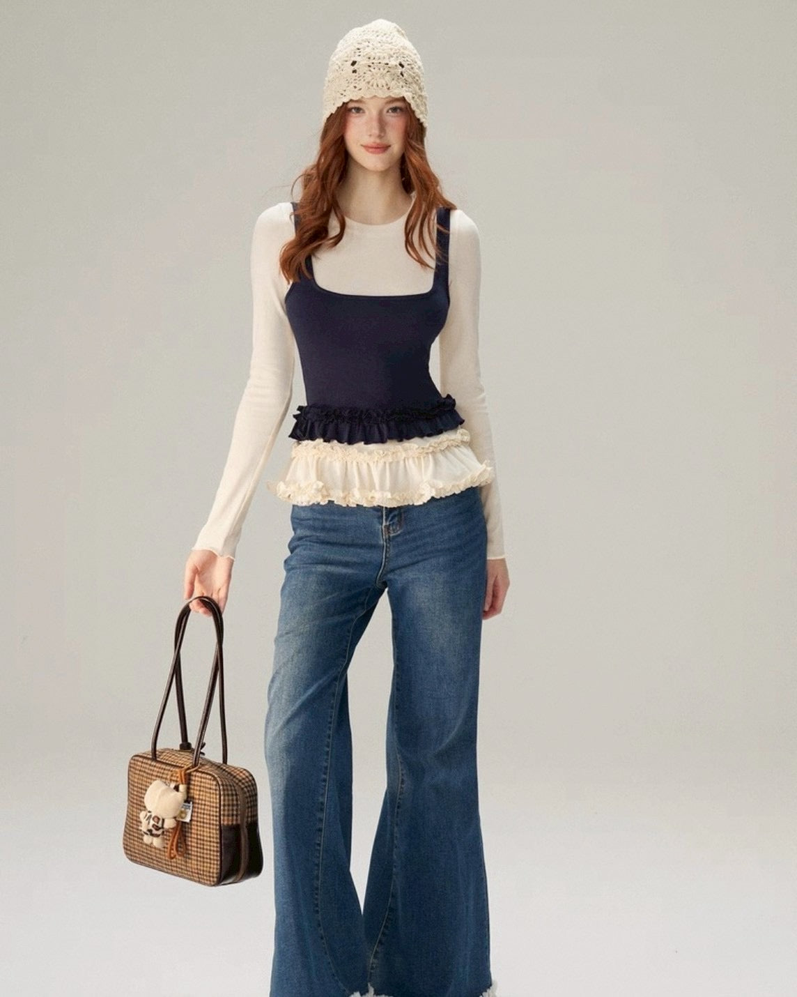 レイヤードフリルトップス