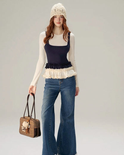 レイヤードフリルトップス