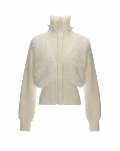 ふんわりリブニットジャケット