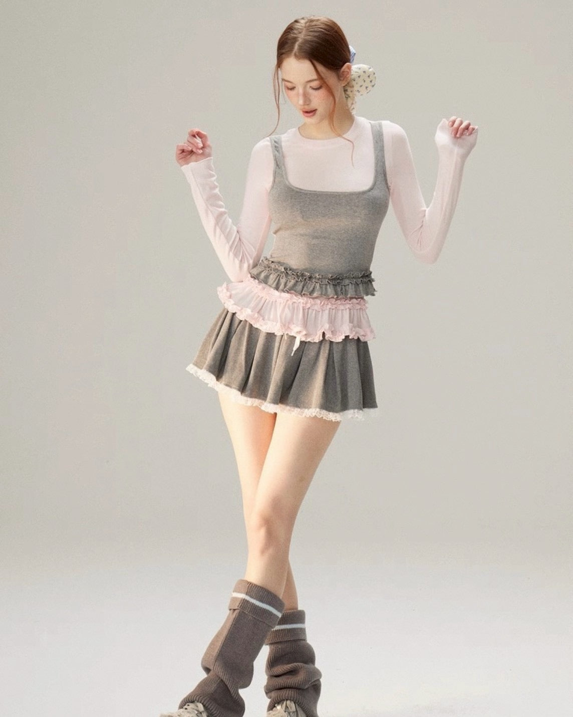 レイヤードフリルトップス