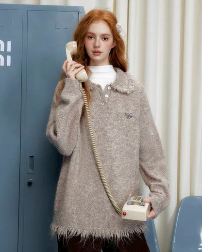 ルーズシャツニット