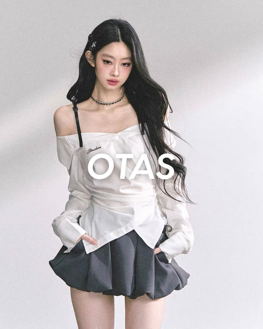 オフショルレイヤードシャツ