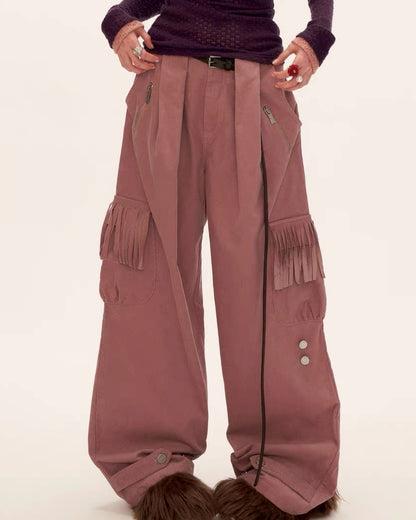 ポケット付きタックパンツ