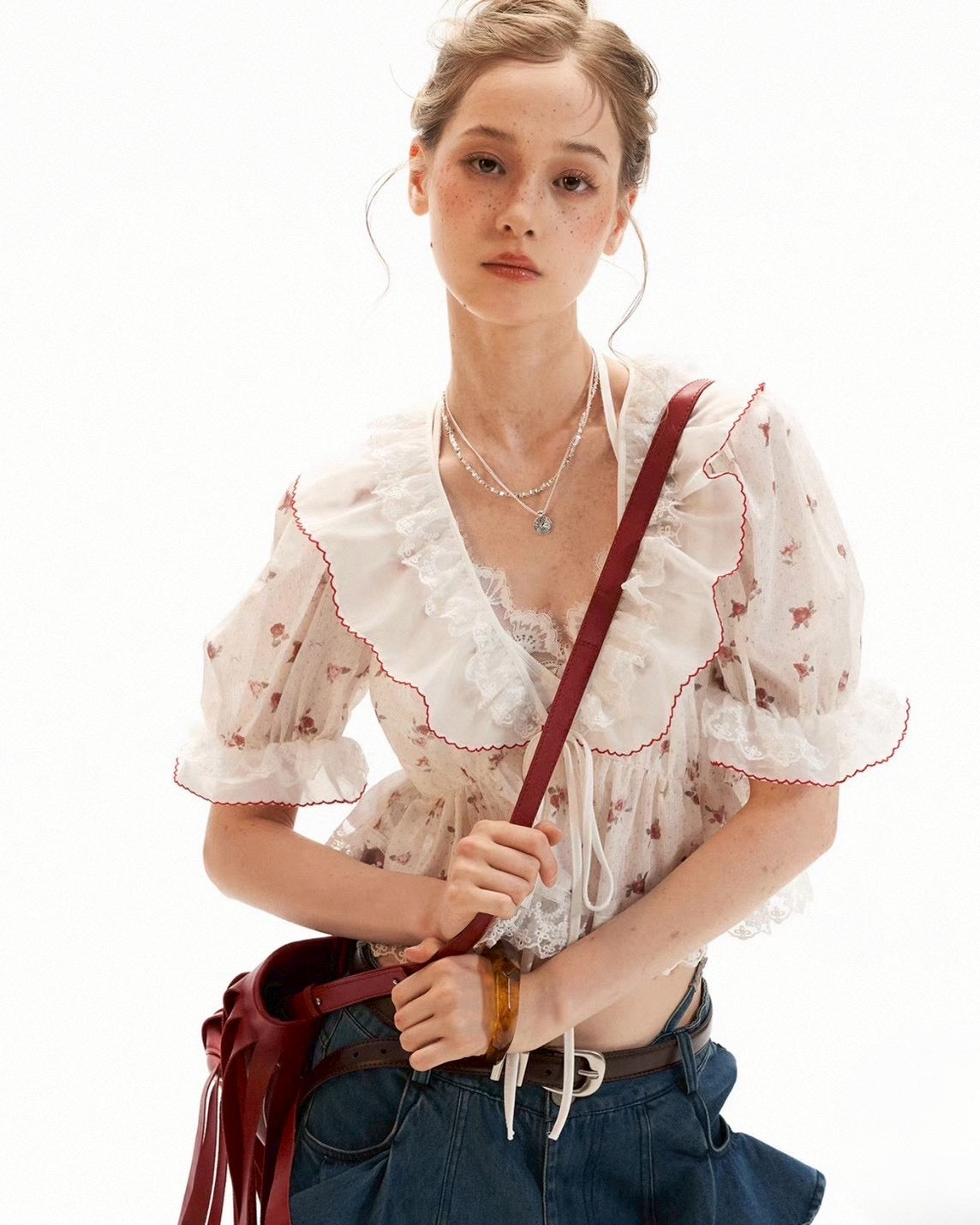Petite Rose Sheer Top