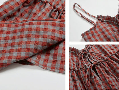 Rosie Check Ribbon Top