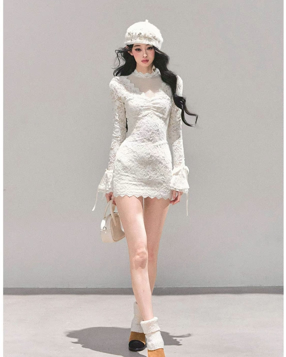 レースフリルワンピース