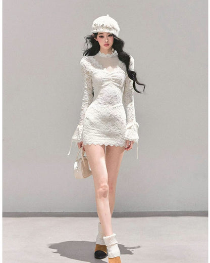 レースフリルワンピース