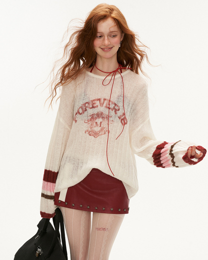 0 sleeve logo sweater