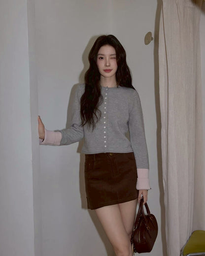 two-tone cardigan