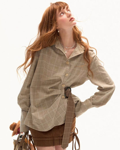 asymmetry check shirt