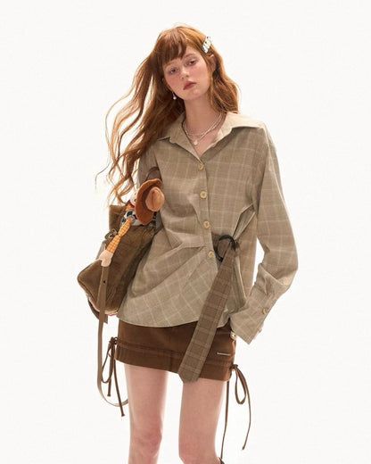 asymmetry check shirt