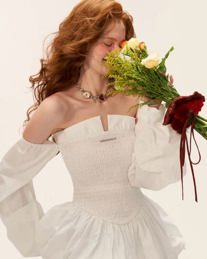 off shoulder balloon tops