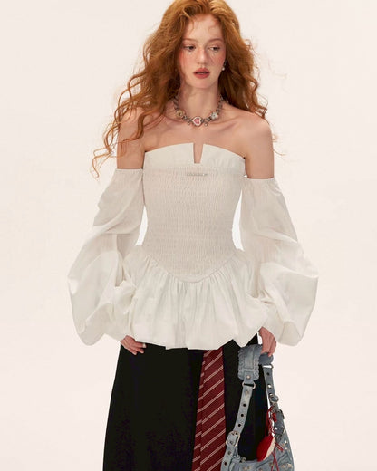 off shoulder balloon tops