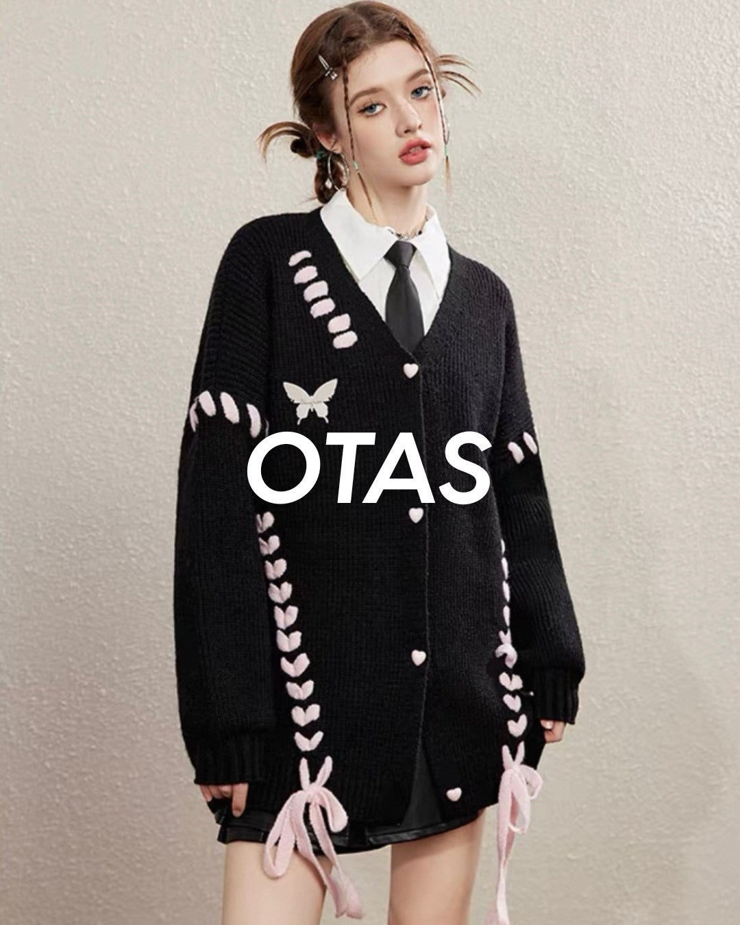 oversize ribbon cardigan