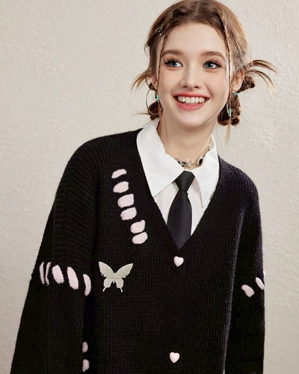 oversize ribbon cardigan