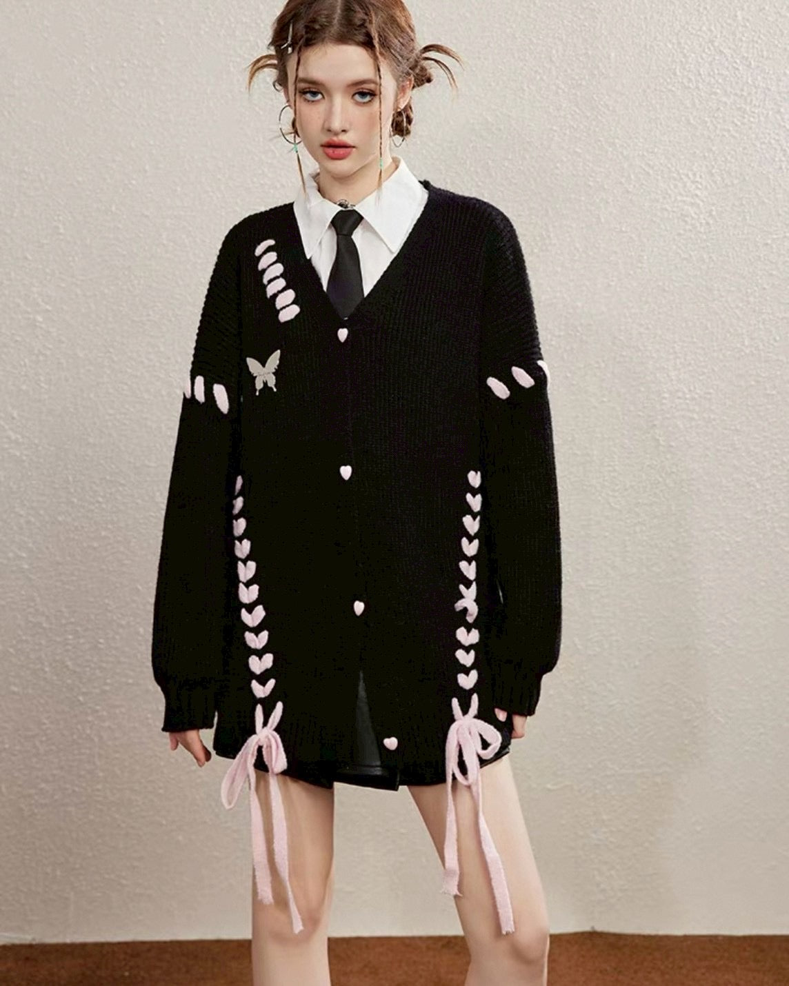 oversize ribbon cardigan