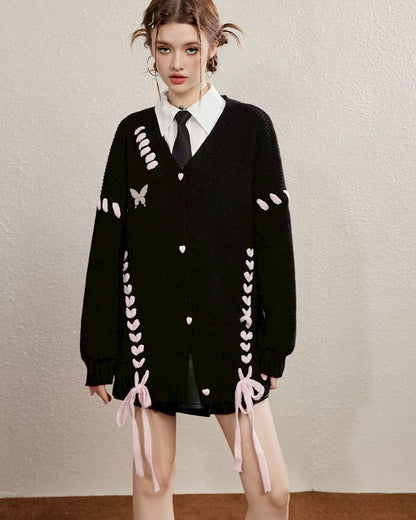 oversize ribbon cardigan