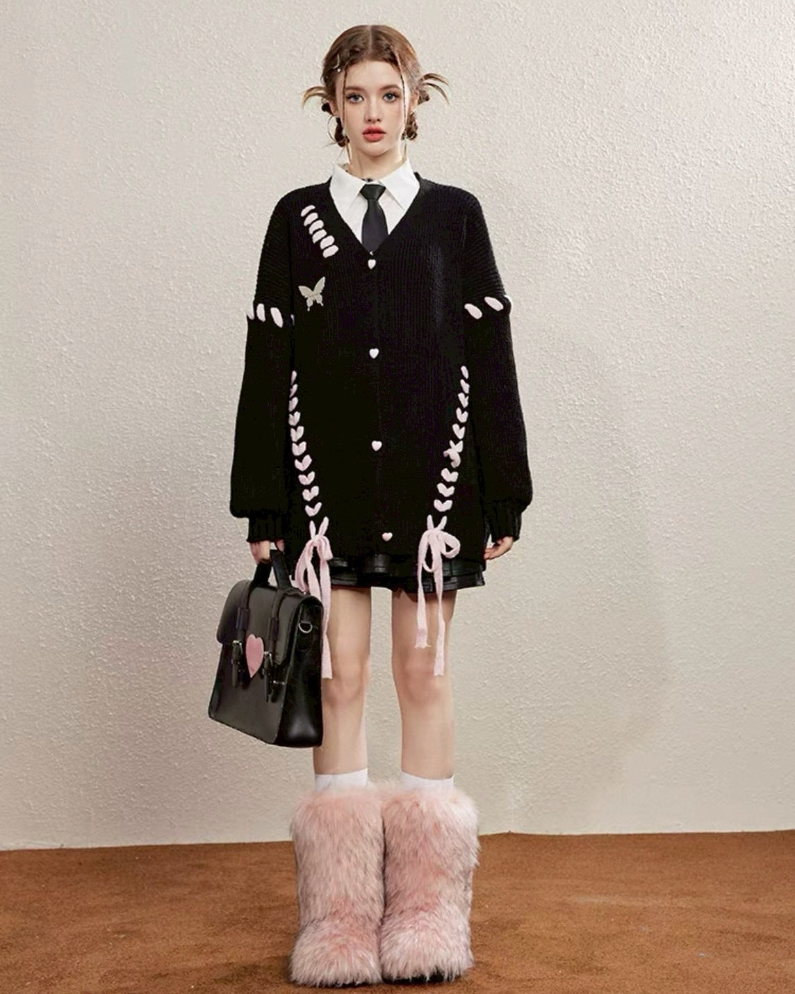 oversize ribbon cardigan