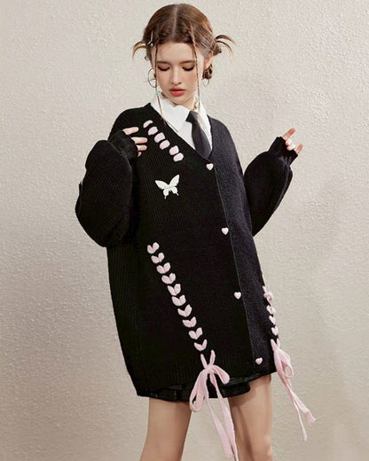 oversize ribbon cardigan