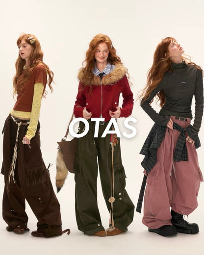 ポケット付きタックパンツ