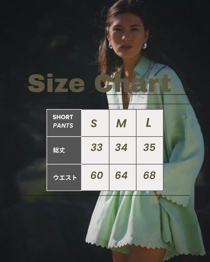 frill line shirt & short pants